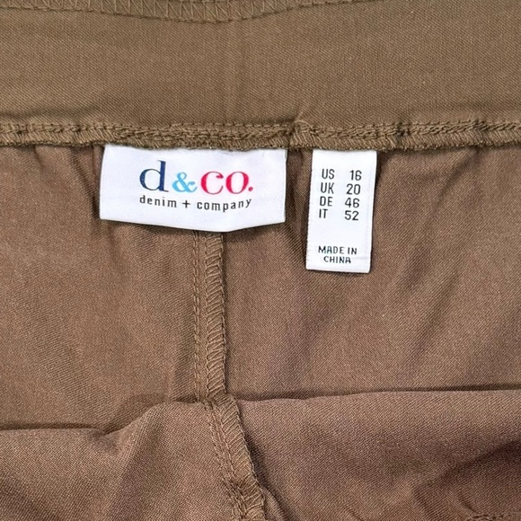 NWOT Denim & Co. Size 16 Olive Smooth Waist Ankle Pants - Picture 3 of 6